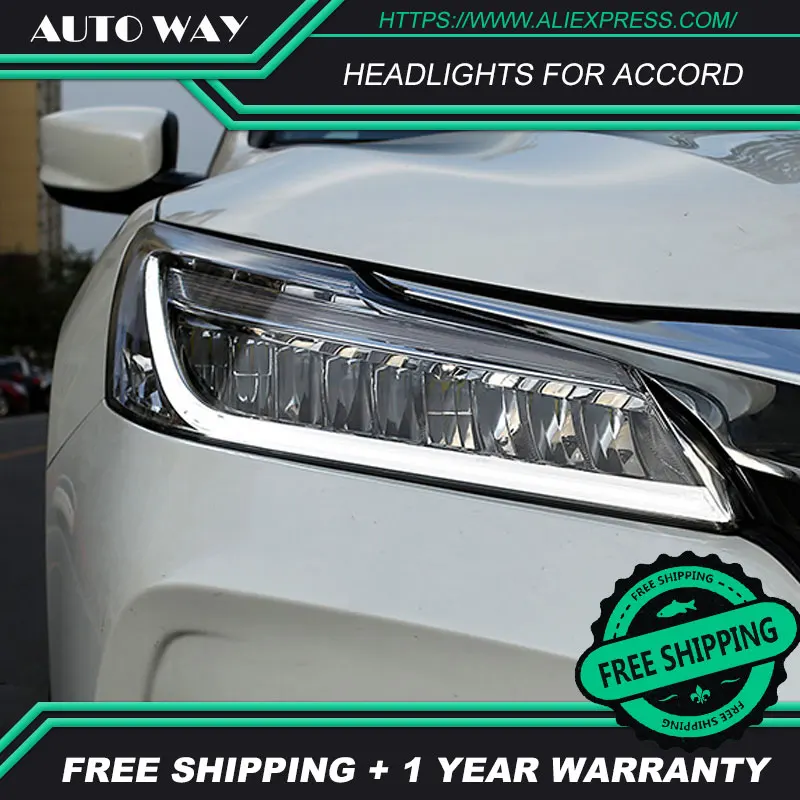 Автомобильный Стайлинг чехол для передней фары Honda Accord 2016 2017 светодиодный