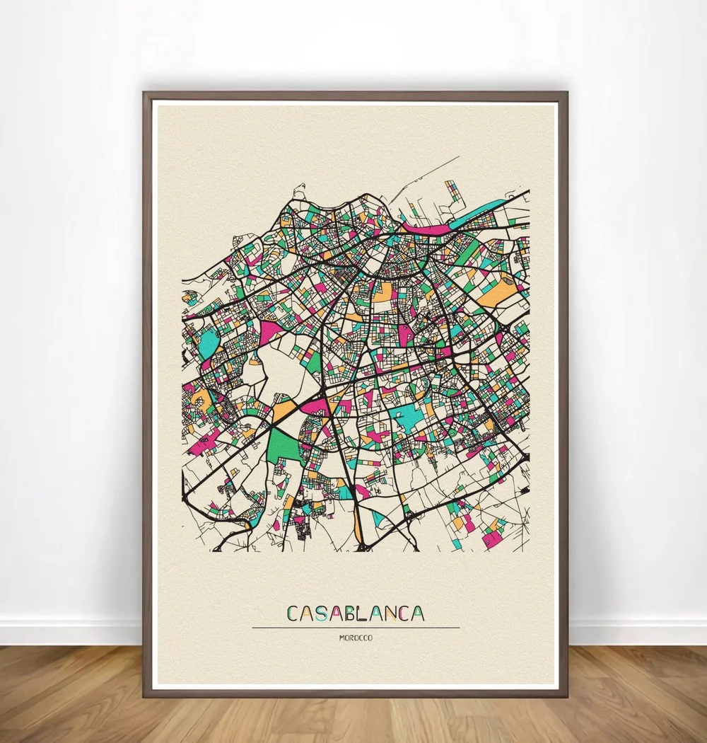 Кембридже Канберра Канкун Кейптаун Каракас Касабланка красочные карты города