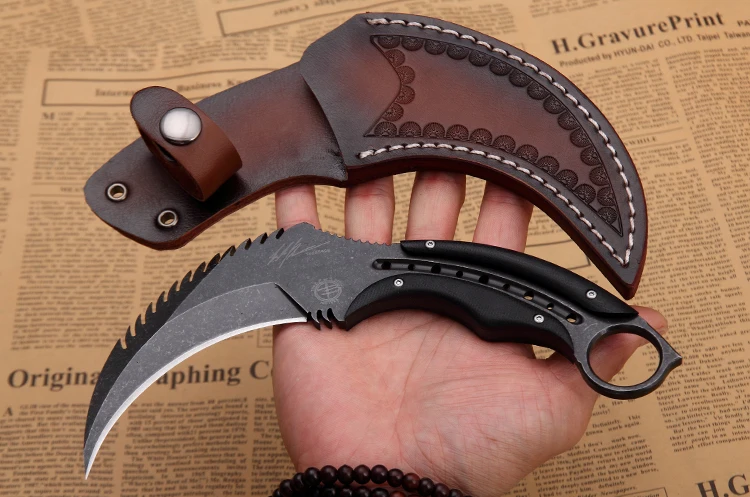 Фиксированный нож Karambit 9cr18mov лезвие сталь+ G10 Ручка Открытый Отдых тактические охотничьи ножи утилита выживания EDC ручной инструмент