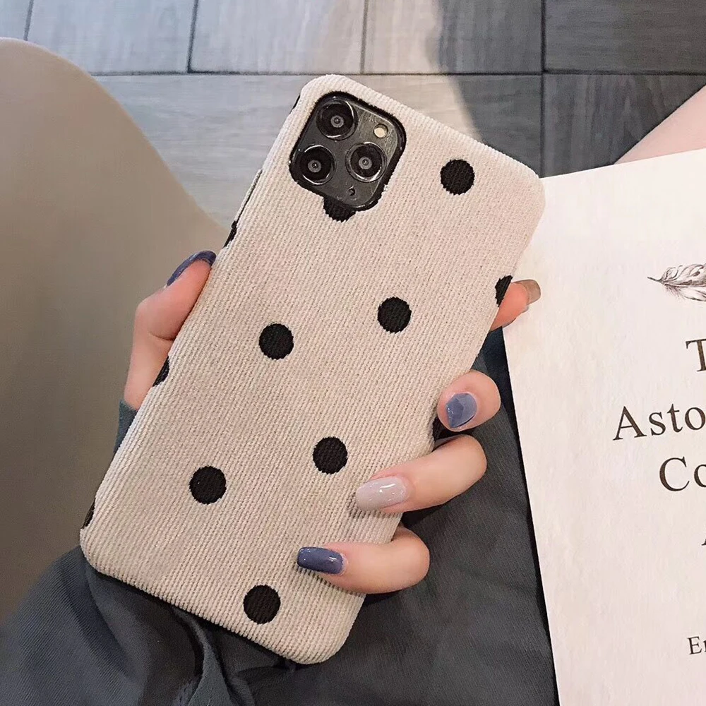 LOVECOM Ретро волна Точка чехол для телефона для iPhone 11 Pro Max XR XS Max 6 6S 7 8 Plus X сплошной цвет мягкая ткань задняя крышка Coque подарок