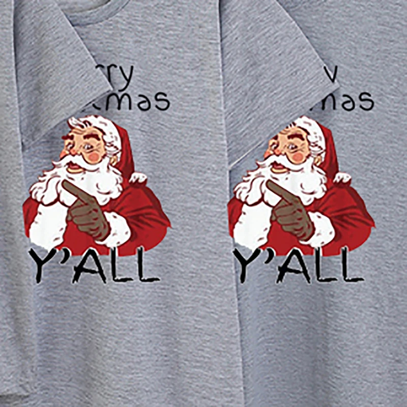 

Santa Print Christmas 2021 Family Matching Shirt Tops Father Mother Son Daughter Baby Rompers Matching Clothes Family Look Shirt