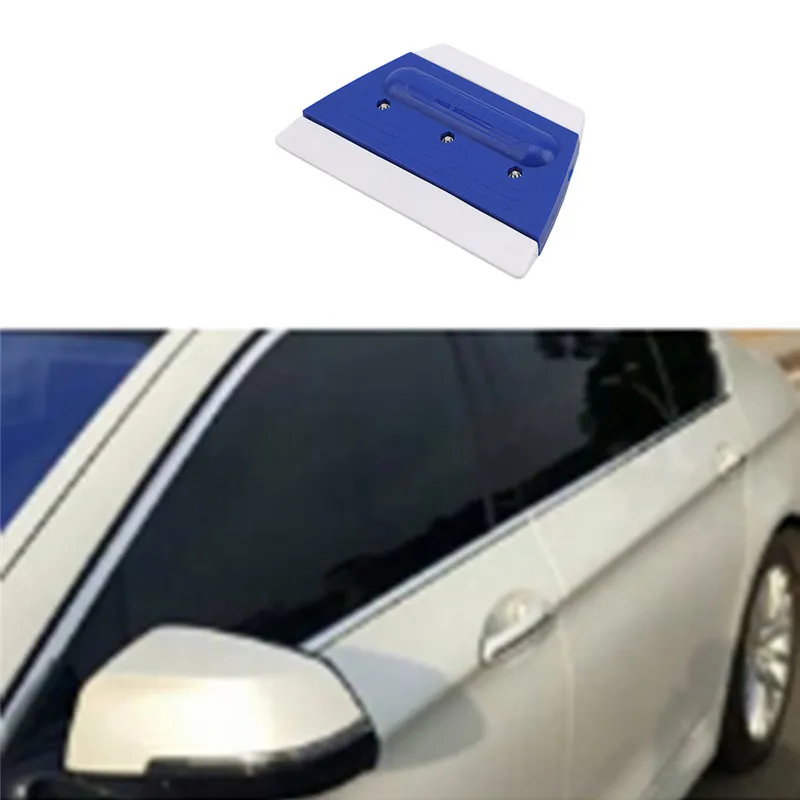 Сине-белый двухсторонний трапециевидный АБС-резиновый скребок наклейка-скребок