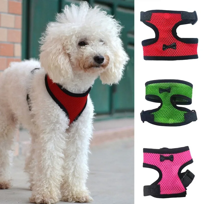 

Dog Harness Vest With Leash Cute Bowknot French Bulldog Harness Puppy Small Medium Dogs Cats Harness For Walking Dropshipping