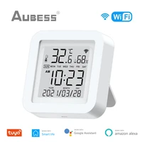 tuya smart home wifi temperature humidity sensor smart life app remote control with display support alexa google assistant