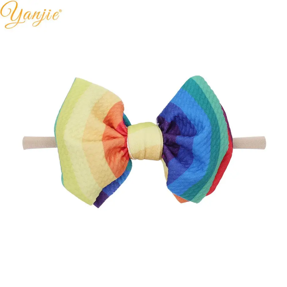 Цветочные нейлоновые повязки на голову 2020 Новинка Рождество 4 5 ''банты для