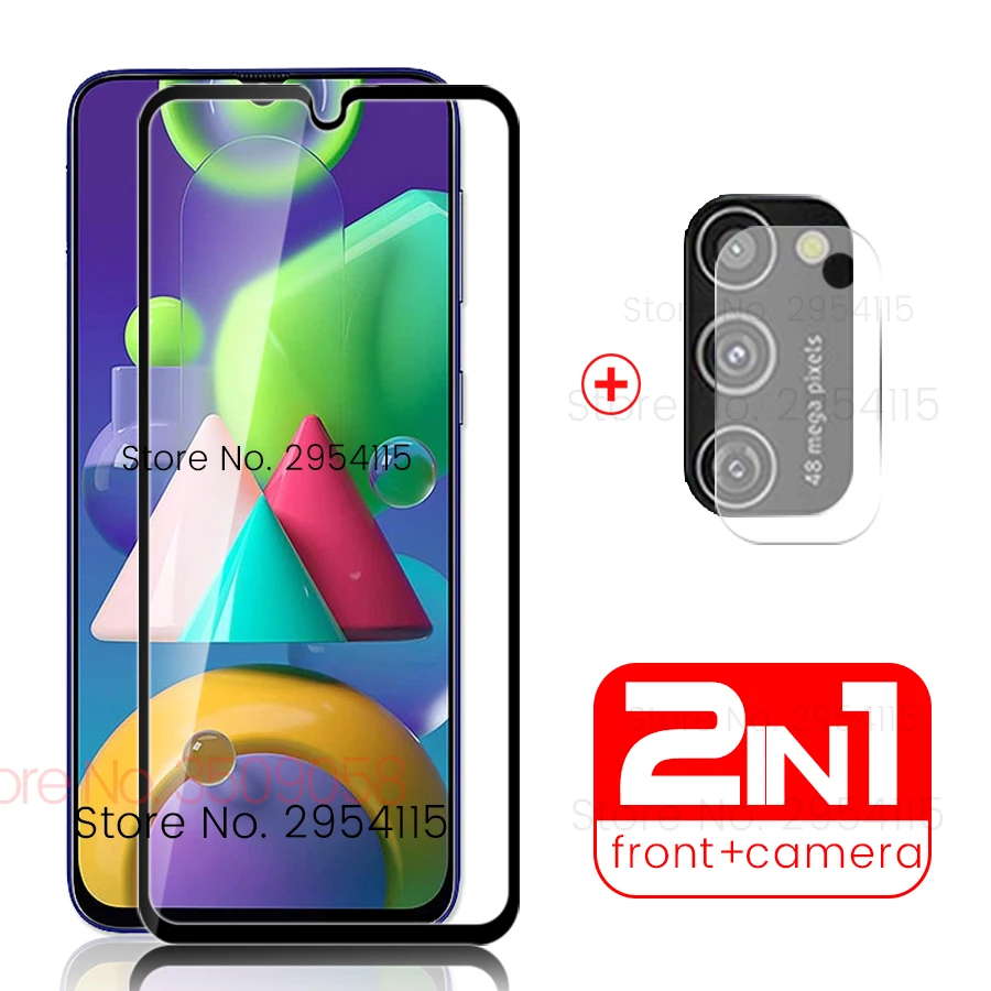 Защитный чехол 2 в 1 для samsung m21 Защитное стекло камеры galaxy 2020 с пленкой телефона