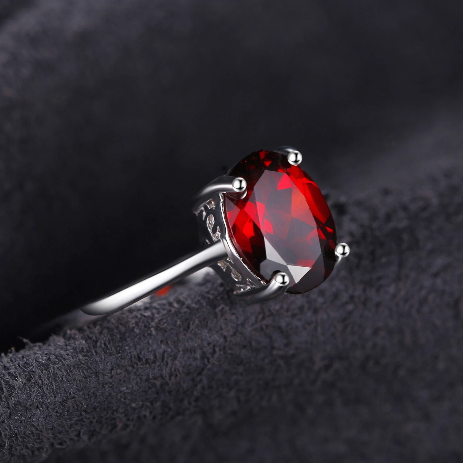 Jewelrypalace 1.6ct Чистый Красный Гранат пасьянс кольцо для Для женщин овальным вырезом Solid 925 стерлингового серебра Интимные Аксессуары Распродажа