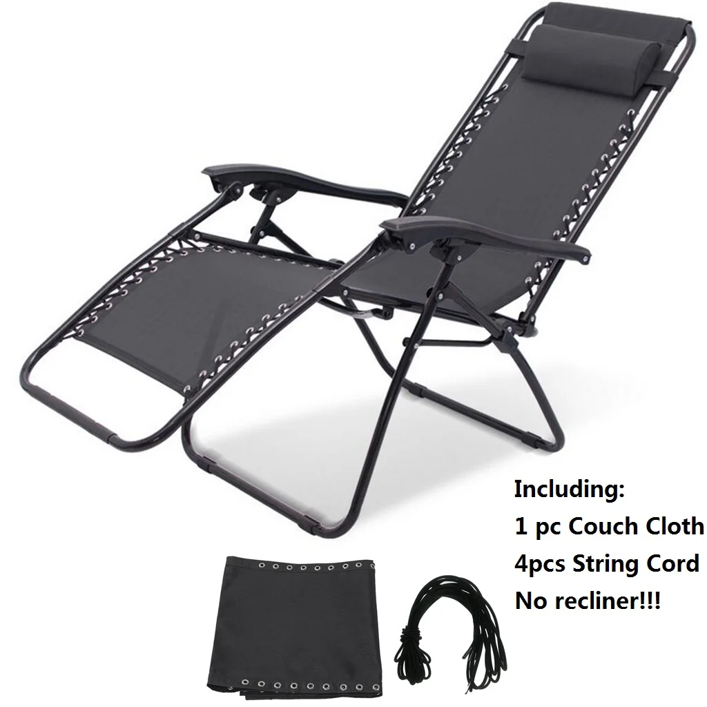 Recliner kumaş bez değiştirme danteller ile sıfır yerçekimi sandalyeler, bahçe salonu kanepe, veranda Sling sandalye
