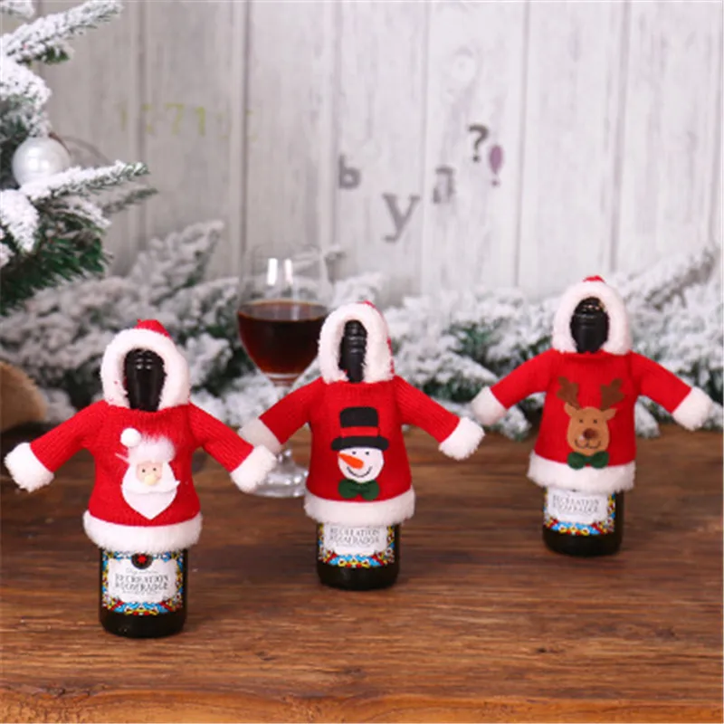 Рождественские украшения Рождественская Милая одежда шляпа Крышка для бутылки с