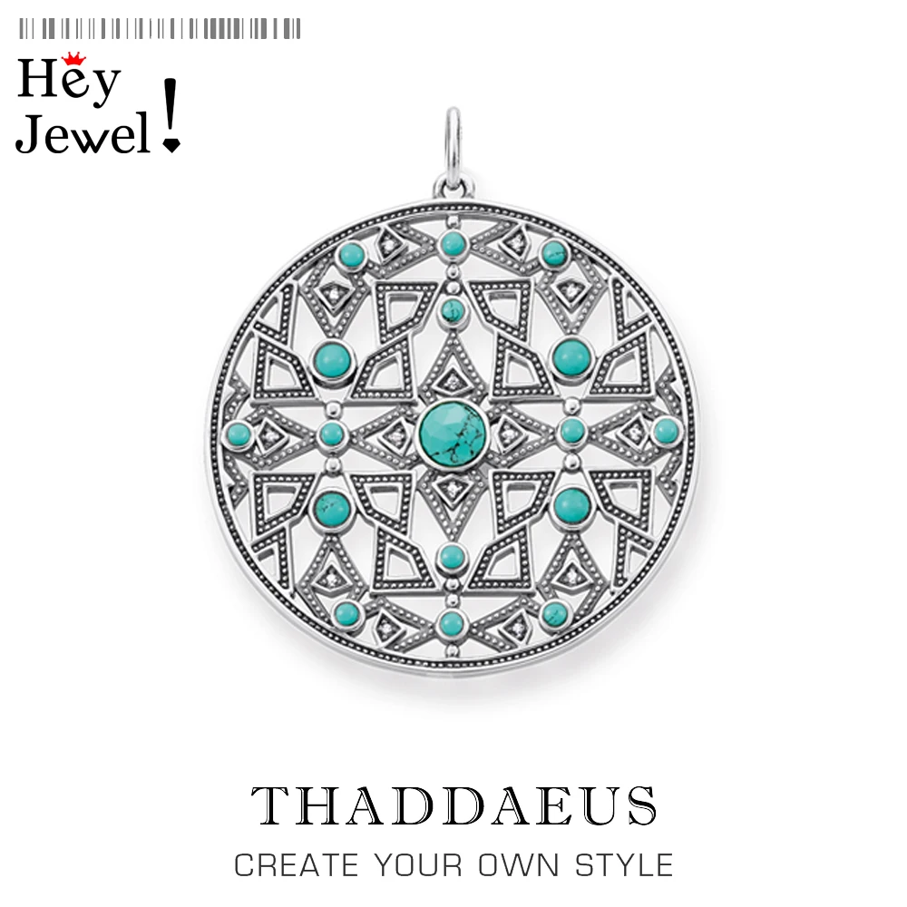 

Украшение круглое синее, ожерелье из серебра 2020 пробы с подвеской в Европейском стиле, подарок для женщин и девушек, весна 925