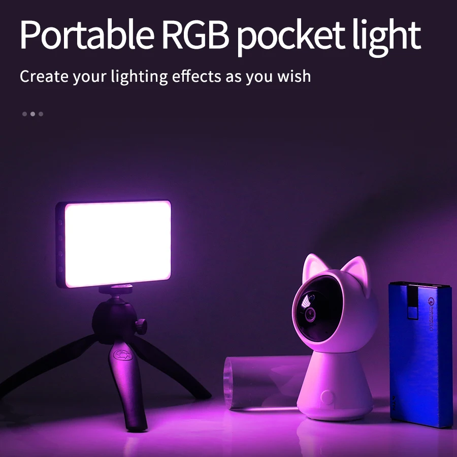 

NEW RGB Photography Lighting Mini Video 72 LEDs Light Fill Light Built-in 4000mhA Battery for Phone Camera Shooting Studio