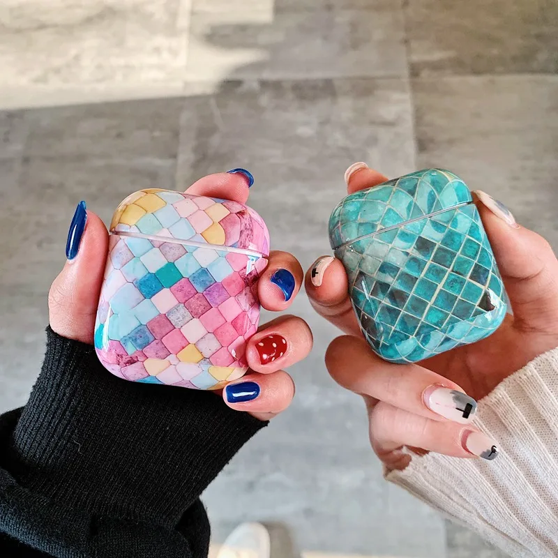 Bluetooth беспроводной чехол для наушников Airpods 2 чехла Роскошный Жесткий пластиковый