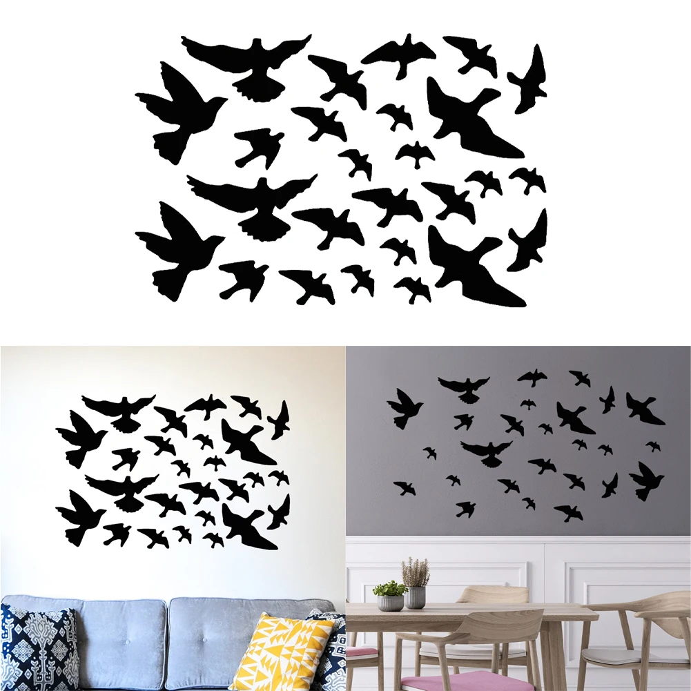Black Bird Removable Living Room Anti-collision Universal DIY Craft Wall Sticker Home Decor Flying Protection Door Window Decal | Дом и сад