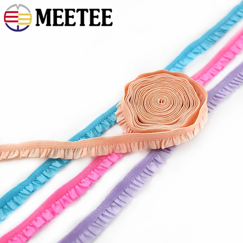 Meetee 20 метров 10 мм плиссированная эластичная тесьма с оборками лента детская для