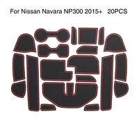 non slip door slot mat for nissan navara np300 d23 2015 2016 2017 2018 2019 2020 interior gate groove panel cup pad red 20pcs