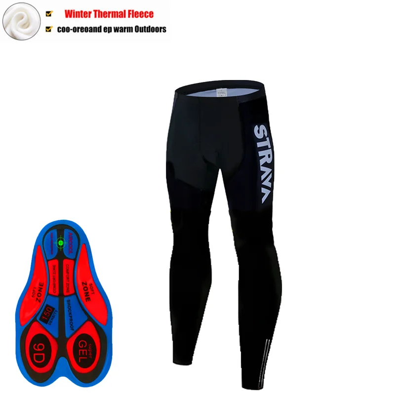 Winter Long Pants STRAVA велосипедные штаны Gibson с подкладкой из ткани coolmax гель зимние теплые длинные велосипедные комбинезоны флисовые MTB велосипедные гонки нагрудник шорты - Цвет: Winter Long Pants