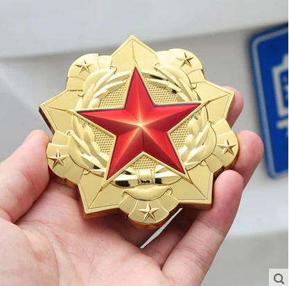 3D золото Авто наклейки металлическая Пентаграмма пятиконечная Звезда Флаг