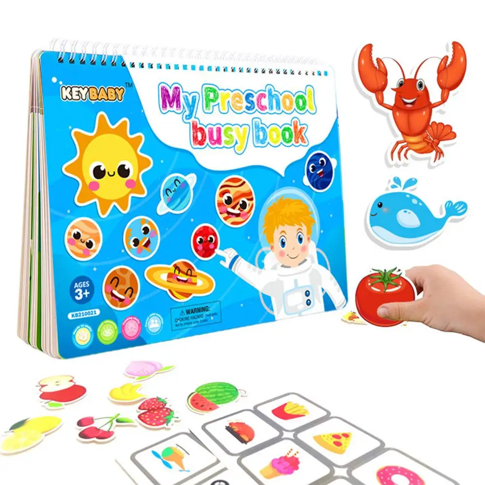 

Дошкольная книга Монтессори, игрушки, интерактивное обучение, занятая книга, развивающая сенсорная книга для обучения, детские навыки