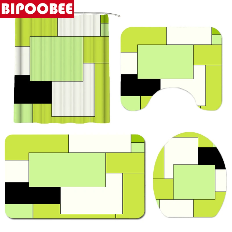 Креативная Современная занавеска для душа сетка крышка туалета коврики ванной