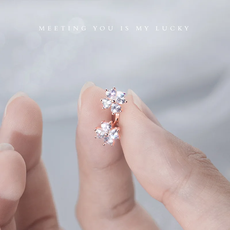 Женские серьги гвоздики с цветком розы Trustdavis минималистичные из 100%