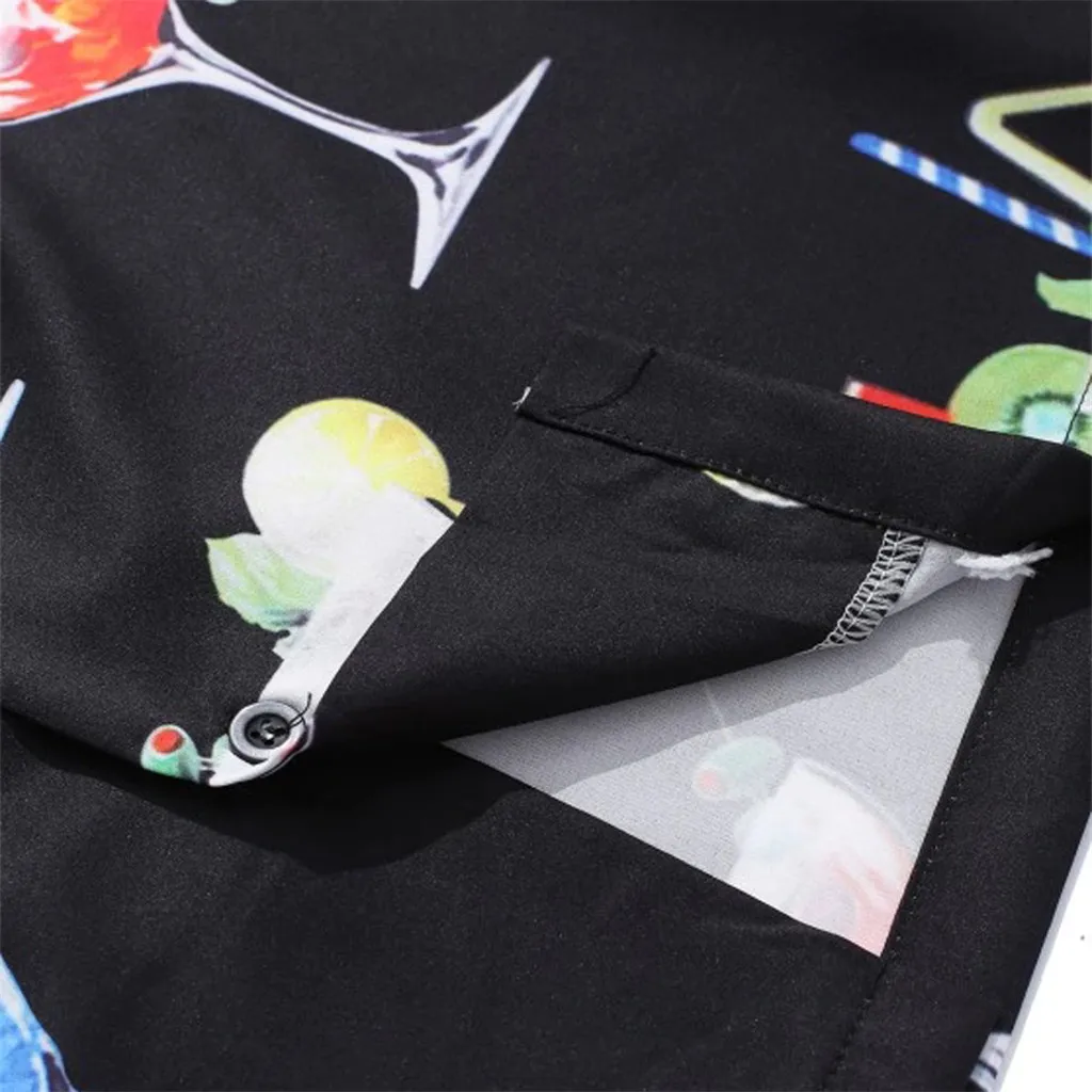 Мужская повседневная гавайская рубашка с коротким рукавом летняя Модная