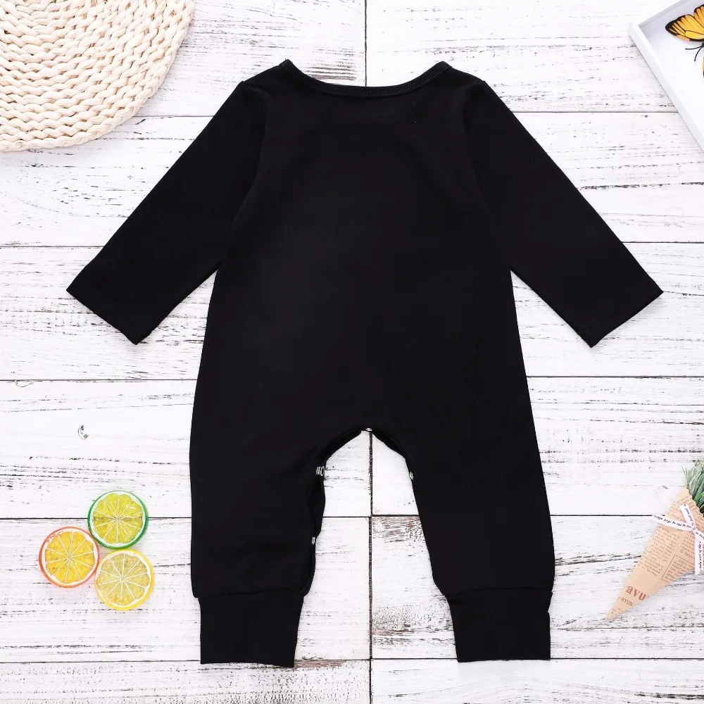 2018 черный комбинезон для маленьких девочек маленький хлопковый с длинными