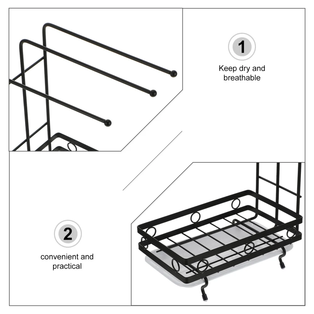 

1pc Kitchen Dual-purpose Storage Rack Dishcloth Sponge Rag Draining Rack