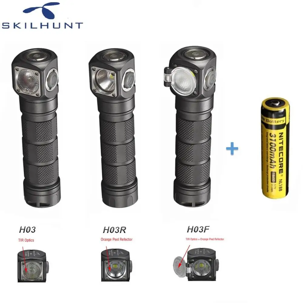 Светодиодный налобный фонарь Skilhunt H03 H03F H03R Lampe Frontale Cree XML1200Lm перезаряжаемая USB фара