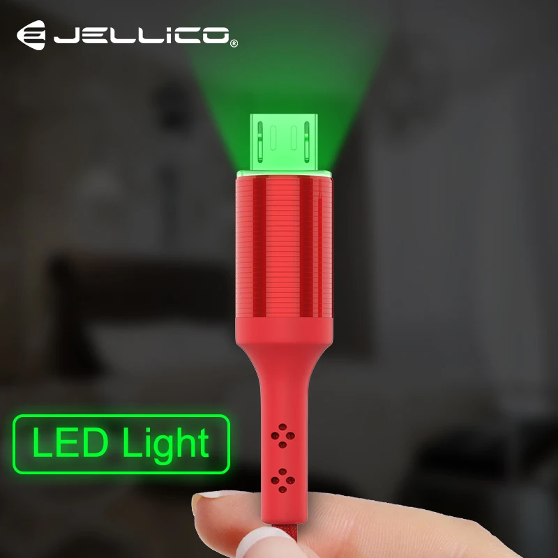 Jellico светодиодный кабель Micro USB для Xiaomi Redmi 4X Note 5 Реверсивный Micro usb кабель для зарядки samsung S7 мобильный телефон