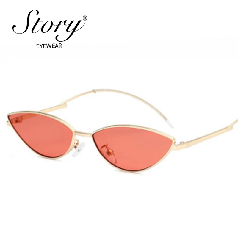 История 2018 модные маленькие кошачий глаз 90S солнцезащитные очки винтажные Ретро