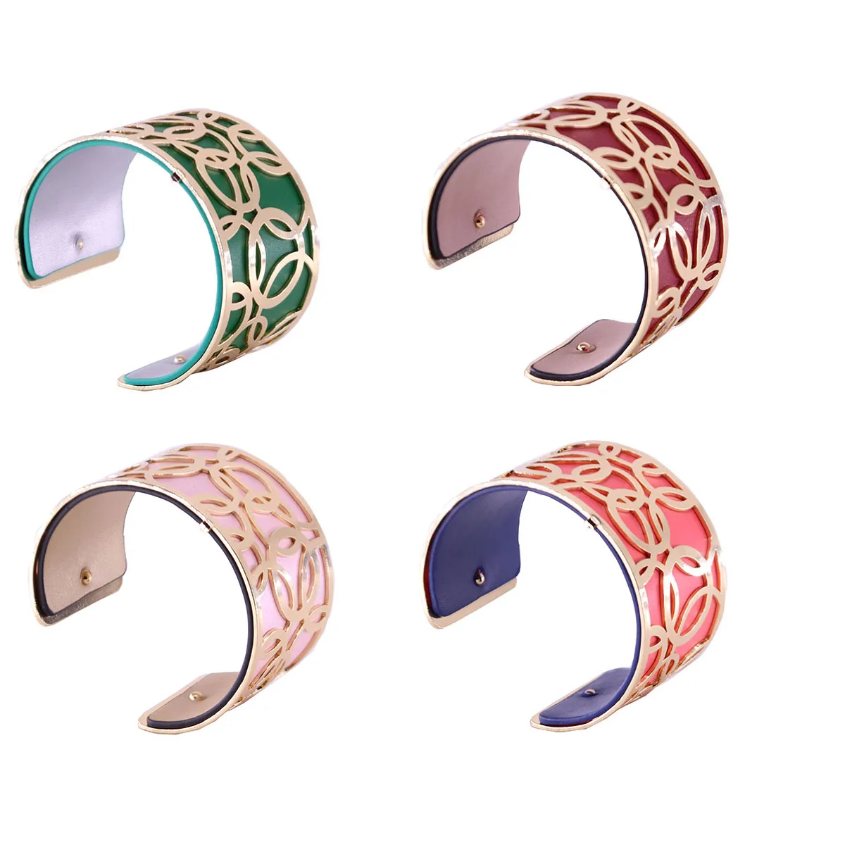 Женский кожаный Браслет манжета Жоржетта двухсторонний браслет золотого цвета в