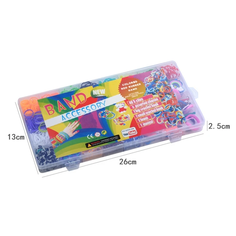 

New 1500pcs Rainbow Rubber Bands Set Kid Multi-functional Classic Practical Funny DIY Toys Rainbow Woven Bracelet for Gi