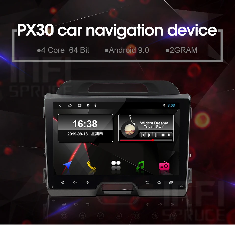 Android 9,0 автомобильный dvd для KIA sportage 2007-2010 2011 2012 2013 с автомобильным Радио стерео Мультимедийный плеер 2 din навигации