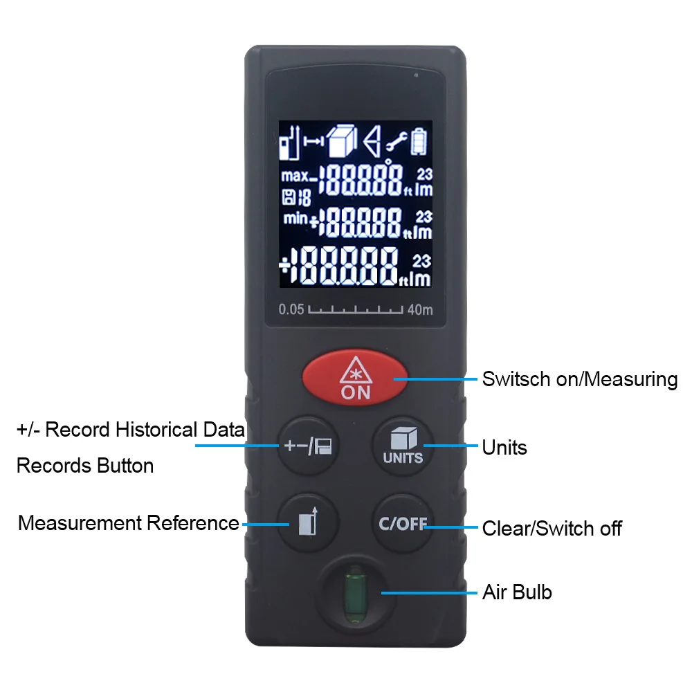 Новая цифровая лазерный дальномер 40 м 60 80 100 Diastimeter измерения уровня с воздуха