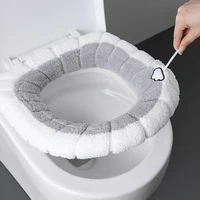 1pcs winter warm toilet seat universal soft home thickened fleece toilet seat cover toilet ccessories for bathroom