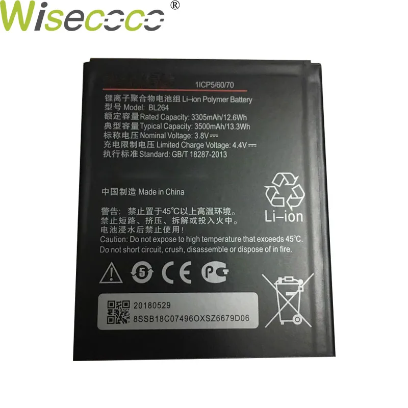 WISECOCO аккумулятор 3500 мАч BL264 для lenovo Vibe C2 power Pro Smart Mobile phone с номером отслеживания - Цвет: 3500mAh