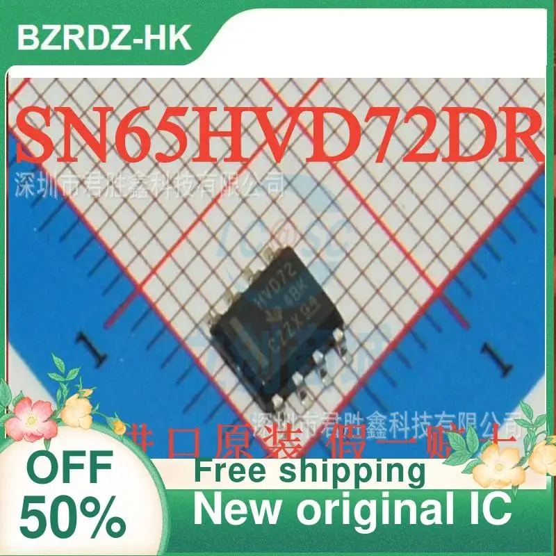 10PCS SN65HVD72DR HVD72 SOP-8 RS422/RS485 New original IC