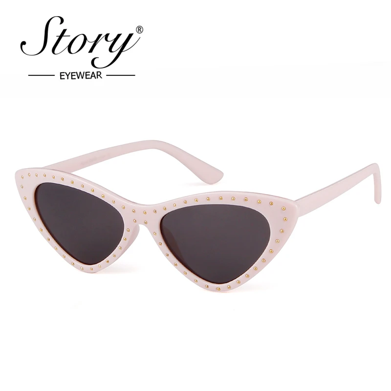 Ретро Красный Солнцезащитные очки кошачий глаз Для женщин Брендовая