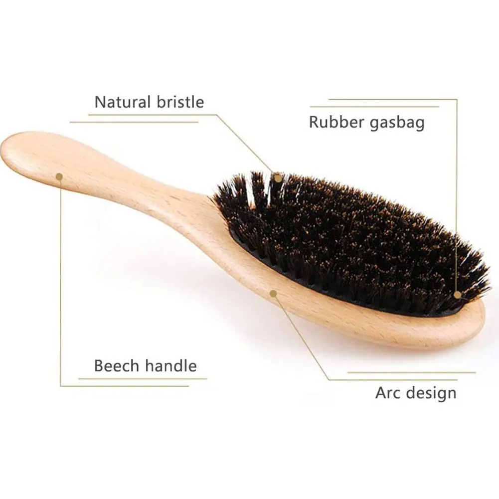 

Hair Brush Scalp Massage Comb Boar Bristle Hair Brush Scalp Massage Hairdressing Comb Wet Detangler for Improve Reduce Frizz