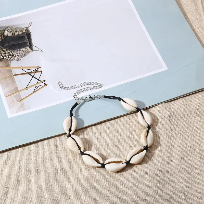 

Beach Barefoot Chain Jewelry Bohemia Hand-Woven Natural Shell Anklet For Women 45BC