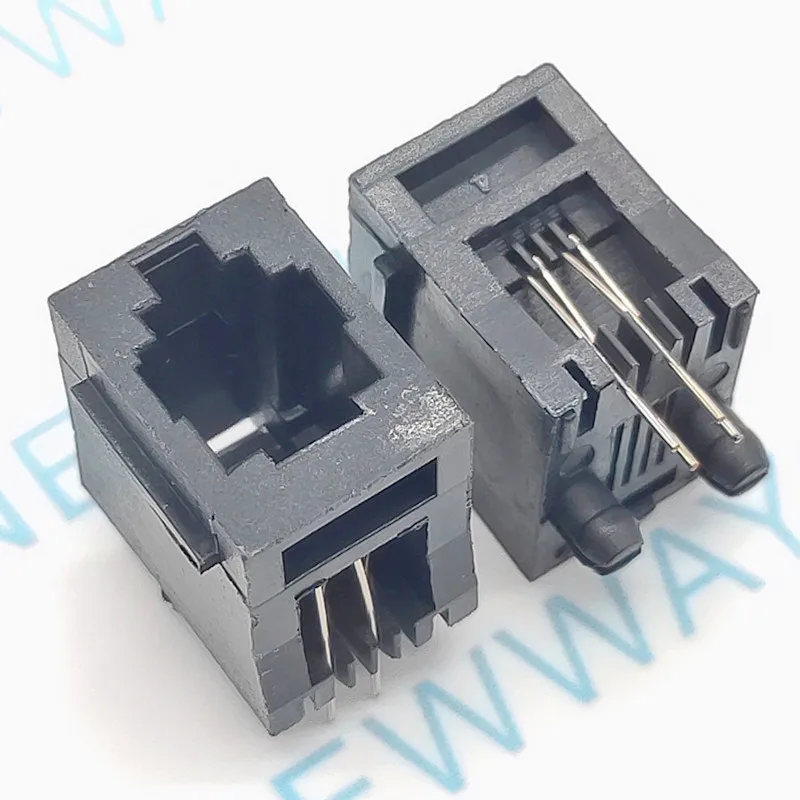 10 шт./лот Rj11 розетка для телефона 52 4P 180 градусов 6Pin кристальная 4P4C|Соединители| |