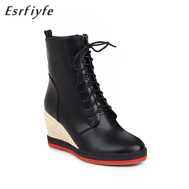 

Женские ботильоны из микрофибры, на шнуровке, с круглым носком