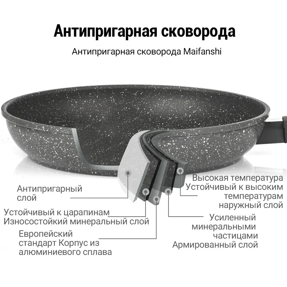 2 PCs сковорода с антипригарным покрытием SDARISB сковородка сковородки 5 слоев снизу