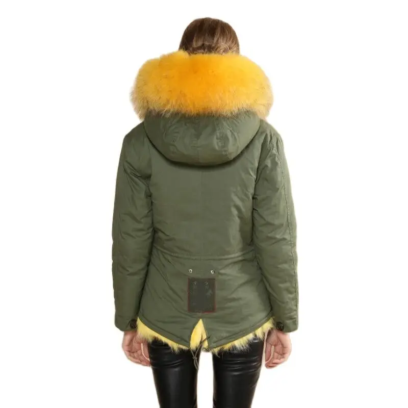 2017 теплая зимняя армейская зеленая парка шуба из натурального меха лисы пальто с