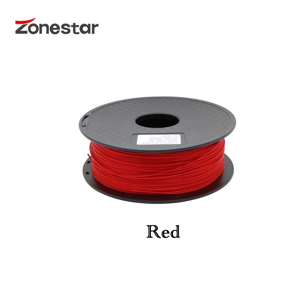 ZONESTAR PLA нити для 3D принтера 1,75 мм Пластиковые расходные материалы Материал Вес нетто 1 кг - Цвет: Red