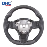 100 real carbon fiber steering wheel compatible for tesla model 3