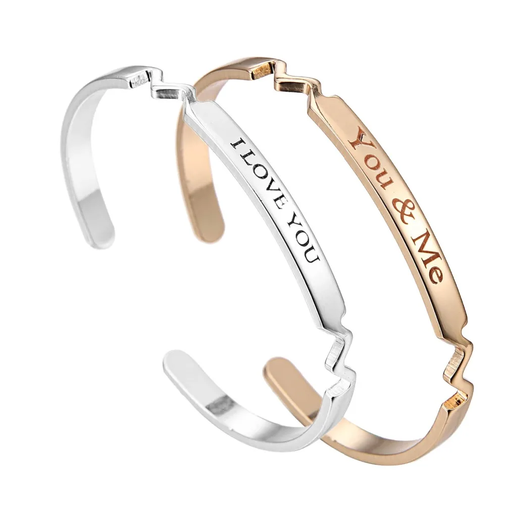 

5mm Width Personalized Custom Bracelet & Bangle Free Engraved Name ID Adjustable Open Cuff Bracelet Couple Valentines Day Gift