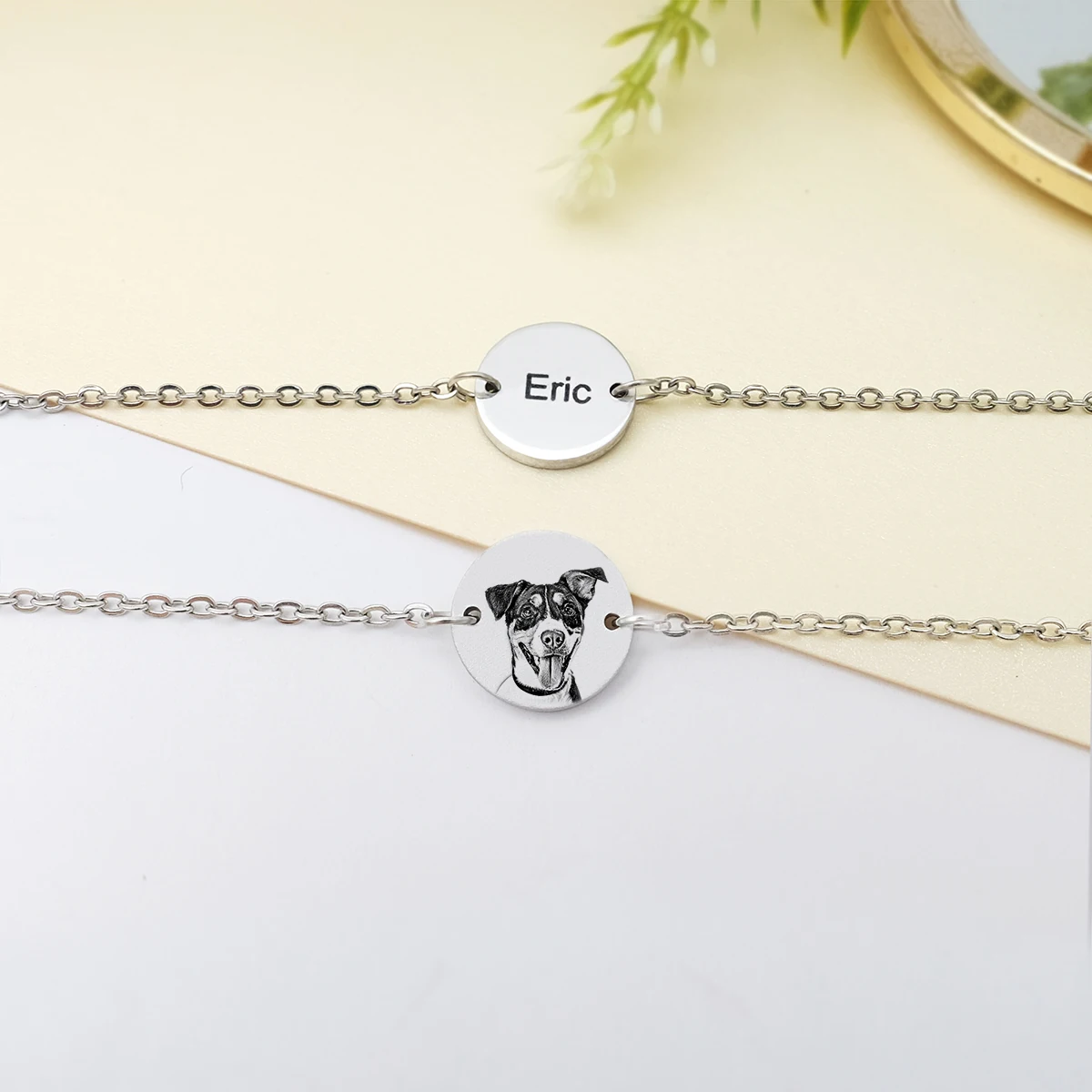 

Персонализированный Женский портрет для домашних животных, браслет с фотографией, памятный браслет для любимого собаки