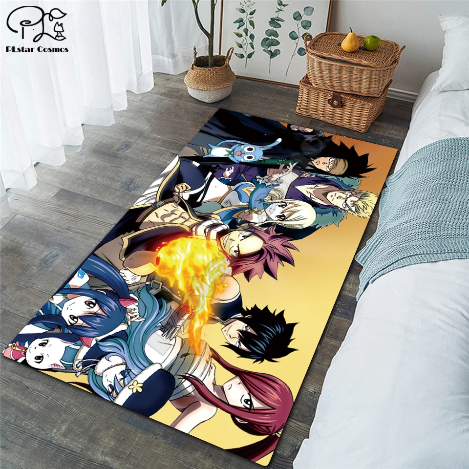 Противоскользящий коврик с аниме Фея хвост 3D нескользящий для столовой гостиной