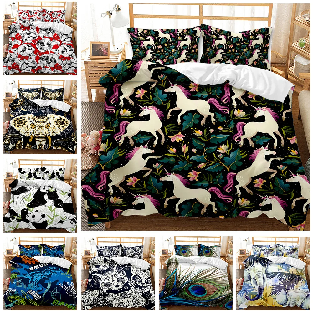 

Abstract Animals Cartoon 3D Print Comforter Bedding Set Duvet Cover Set Pillowcase Fashion Luxury Hot Queen Twin Single Size